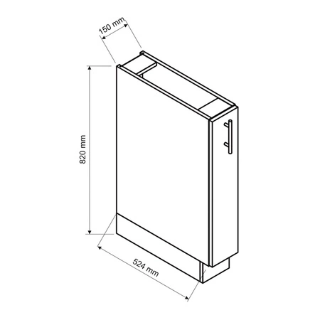 Szafka kuchenna cargo Zova D15 CARGO biała szafka do kuchni z funkcjonalnym koszem cargo odporność na uszkodzenia frezowany uchwyt