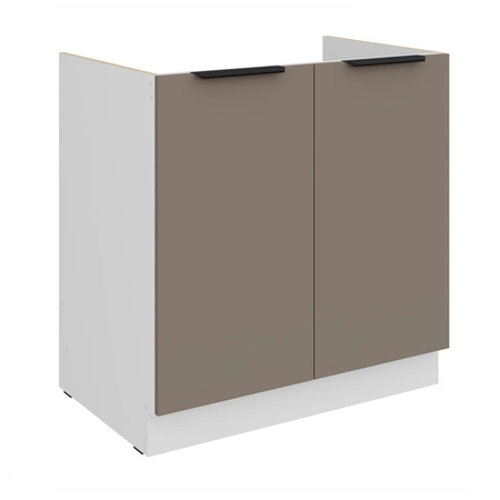 Zestaw mebli kuchennych narożny Fiuggi Wh 290x230 cm stylowe szafki kuchenne z frontami wykonanymi w technologii anti fingerprint