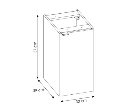 Szafka łazienkowa wisząca Nova 30 cm dąb coast evoke stylowa szafka z półką zapewni dodatkową przestrzeń do przechowywania