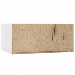 Szafka kuchenna wisząca Zova W80/56 OKGR biały / dąb halifax drzwi szafki otwierane do góry odporna na uszkodzenia frezowany uchwyt