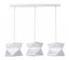 Lampa wisząca potrójna Quasar biała designerska lampa sufitowa do salonu z bawełnianymi abażurami i metalową podstawą