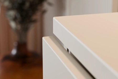 Blat do szafki łazienkowej Donna Sand 80 cm beżowy blat wykonany z wytrzymałej płyty MDF i folii PVC zapewnia długotrwałe użytkowanie