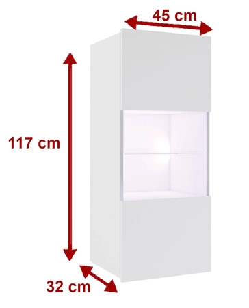 Witryna wisząca Apulia 45 cm dąb złoty minimalistyczny design stylowa witryna do salonu prosta bryła wpisująca się w każde wnętrze