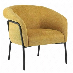 Fotel Clover żółty nowoczesny oraz funkcjonalny fotel z metalowymi nogami komfortowy podczas wypoczynku