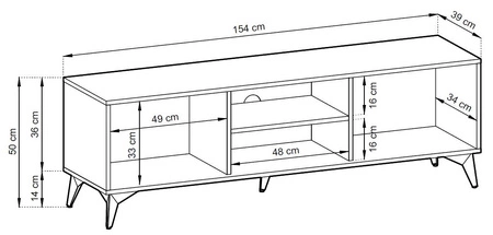 Meblościanka Gusto czarny / dąb evoke nowoczesny design meblościanka do salonu lub pokoju dziennego z ozdobnym dekorem jodełki