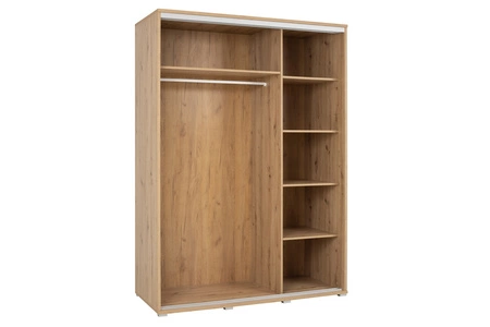 Szafa przesuwna z lustrem Penelopa 155 cm dąb artisan nowoczesna szafa idealna do garderoby sypialni lub przedpokoju