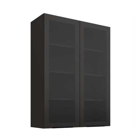 Szafka kuchenna wisząca Black 80 GS-108 2F metalowe uchwyty krawędziowe szafka odporna na parę wodną wysoką temperaturę i rozlaną ciecz