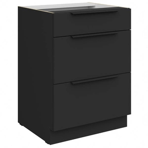 Szafka kuchenna stojąca z szufladami Alatri Bl 60 D 3S BB odporna na uszkodzenia wykończenie frontów w technologii anti fingerprint