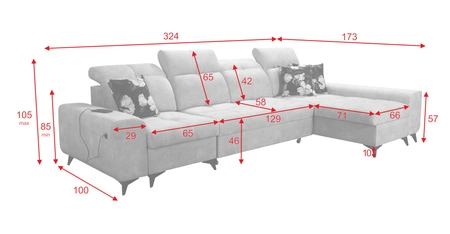 Narożnik z funkcją spania Buffalo XII oliwkowy prawostronny stylowy i funkcjonalny narożnik rozkładany z pojemnikiem na pościel