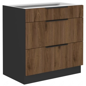 Szafka kuchenna stojąca z szufladami Brianza 80 D 3S BB metalowy uchwyt krawędziowy szafka odporna na działanie wilgoci i uszkodzenia