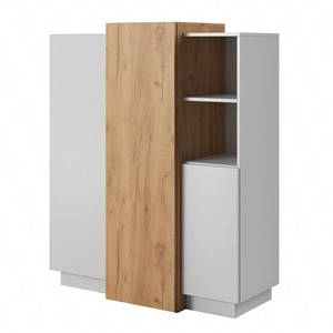 Komoda Space 110 cm biały / dąb craft złoty modernistyczny design i nowoczesna forma mebla system push to open