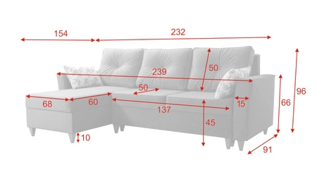 Narożnik z funkcją spania Topeka zielona oliwka lewostronny stylowy i nowoczesny design wpisujący się w każdą aranżację