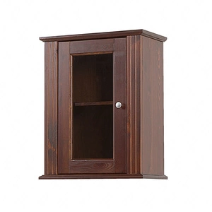 Szafka łazienkowa wisząca Retro 46 cm brązowa elegancka szafka doskonała do łazienek w stylu retro przeszklony front