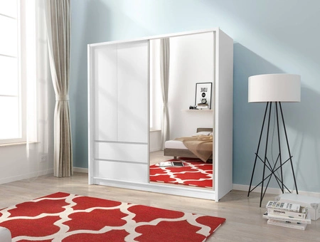 Szafa przesuwna Cento 204 cm biała nowoczesny design szafa idealna do garderoby sypialni lub przedpokoju