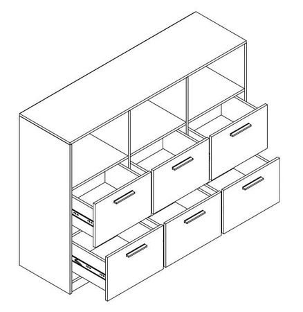 Komoda z szufladami Rest 145 cm dąb craft biały / popiel nowoczesny i funkcjonalny mebel do pokoju młodzieżowego