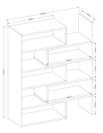 Regał Carl biały idealny regał do biura gabinetu lub pokoju nastolatka z możliwością rozsunięcia