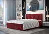 Łóżko kontynentalne Arvada 160x200 bordowe w nowoczesnym skandynawskim stylu z tapicerowanym zagłówkiem