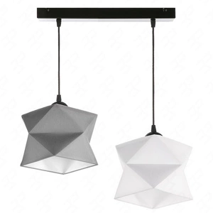 Lampa wisząca podwójna Quasar designerska lampa sufitowa do salonu lub jadalni z kolorowymi abażurami i czarną metalową podstawą