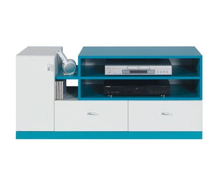 Zestaw mebli dziecięcych Mobi 7 biały / turkus idealna propozycja do pokoju młodzieżowego lub dziecięcego w modnym stylu