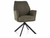 Krzesło tapicerowane Hugo Brego oliwkowe nowoczesne krzesło obrotowe z metalowymi nogami stylowe krzesło kubełkowe