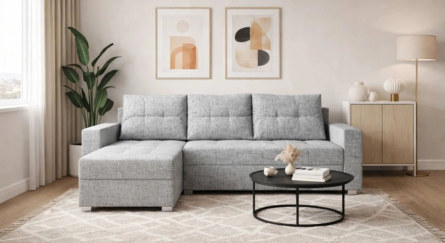 Narożnik z funkcją spania Pablos Narożnik do salonu Narożnik z funkcją spania codziennego