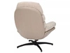 Fotel Giselle beżowy / beżowa ekoskóra funkcjonalny oraz nowoczesny fotel obrotowy z metalowymi nogami komfortowy podczas wypoczynku