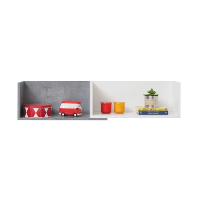 Półka Epsilon 110 cm biała / beton nowoczesna i praktyczna funkcjonalny mebel do pokoju młodzieżowego
