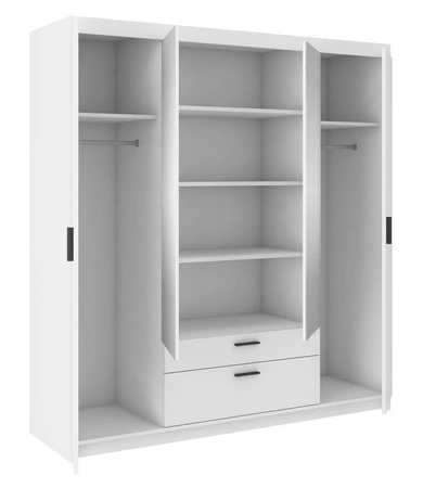 Szafa z lustrem Rene 176 cm biała nowoczesny design oraz obrzeża wykończone ABS