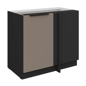 Szafka kuchenna narożna dostawiana Fiuggi Bl 105 ND 1F BB prawa fronty szafki kuchennej wykończone w technologii anti fingerprint