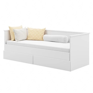 Łóżko Hela II 80x200 cm białe funkcjonalne łóżko 2 osobowe wysuwane z materacami doskonała propozycja do pokoju rodzeństwa