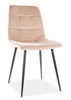 Krzesło tapicerowane Lima 41x45 cm beżowe stylowe oraz funkcjonalne krzesło z metalowymi nogami 