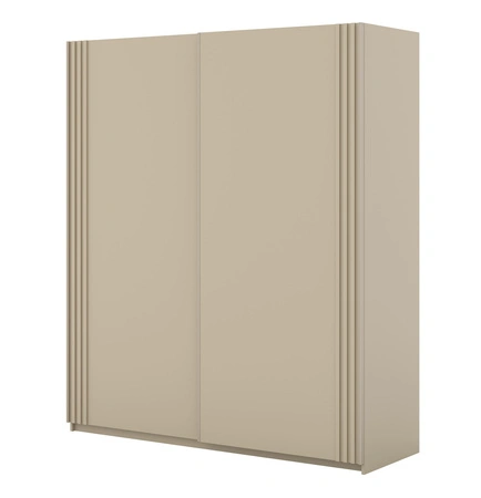 Szafa przesuwna Niva 180 cm beżowa pojemna szafa ozdobiona lamelami świetnie sprawdzi się w pomieszczeniach o każdej wielkości