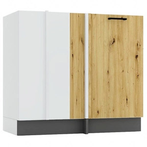 Szafka kuchenna narożna dostawiana Clara DNP lewa czarny metalowy uchwyt szafka odporna na działanie czynników zewnętrznych