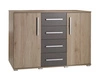 Komoda z szufladami Dione 130 cm san remo jasne / popiel nowoczesny design mebla obrzeża komody wykończone specjalną okleiną ABS