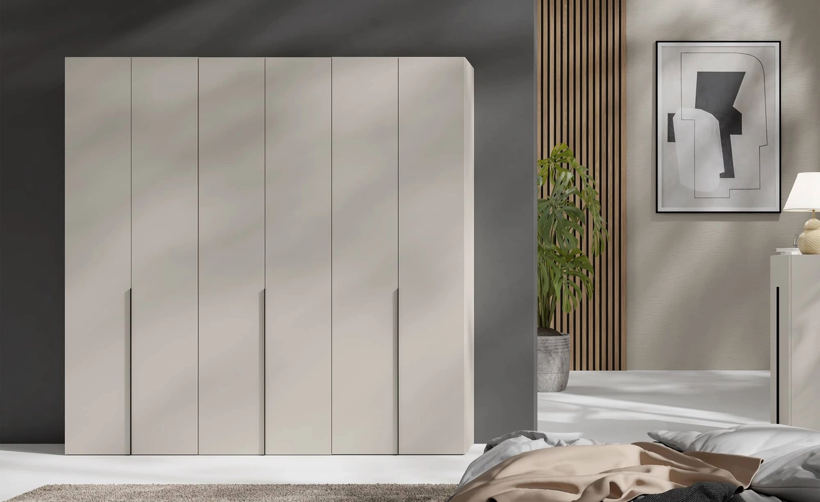 Szafa Slim w kolorze beżowym Szafa do przedpokoju Szafa do sypialni