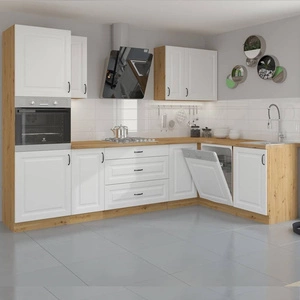 Zestaw mebli kuchennych narożny Scandi 285x170 cm idealny do wnętrz w stylu skandynawskim klasycznym i nowoczesnym