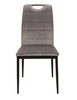Krzesło tapicerowane Rip 38x43 cm szare klasyczne oraz ponadczasowe krzesło do jadalni z metalowymi nogami