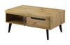 Stolik kawowy Atka dąb artisan / czarny z szufladami nowoczesny design z systemem pełnego wysuwu szuflad doskonale pasuje do każdego rodzaju wnętrz