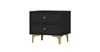 Szafka nocna Kioto I czarny grafit z szufladami idealna szafka do sypialni subtelne uchwyty metalowe nogi