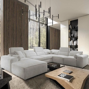 Narożnik z funkcją spania Viano VIII szary popiel lewostronny nowoczesny narożnik o ciekawej konstrukcji pojemniki na pościel