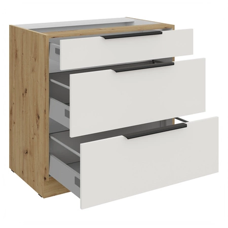 Szafka kuchenna stojąca z szufladami Corato Ar 80 D 3S BB odporna na uszkodzenia wykończenie frontów w technologii anti fingerprint