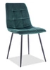 Krzesło tapicerowane Lima 41x45 cm zielone stylowe oraz funkcjonalne krzesło z metalowymi nogami 