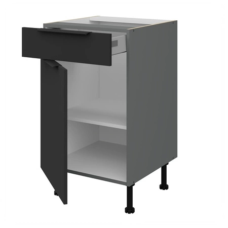 Szafka kuchenna stojąca z szufladą i półką Alatri Ant 50 D 1F 1S BB fronty szafki kuchennej wykończone w technologii anti fingerprint