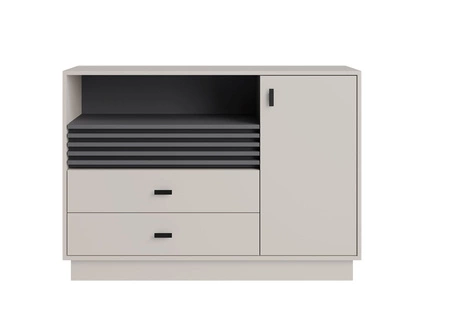 Komoda z szufladami Estan 120 cm beżowy / antracyt nowoczesny design mebla wysoka jakość wykonania obrzeża komody wykończone specjalną okleiną