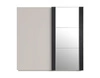 Szafa przesuwna z lustrem Estan 215 cm beżowy / antracyt nowoczesny design mebla drzwi szafy ozdobione lamelami