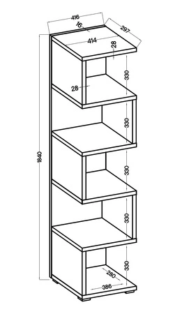 Regał Even 42 cm jasny szary idealny regał do biura gabinetu lub pokoju nastolatka