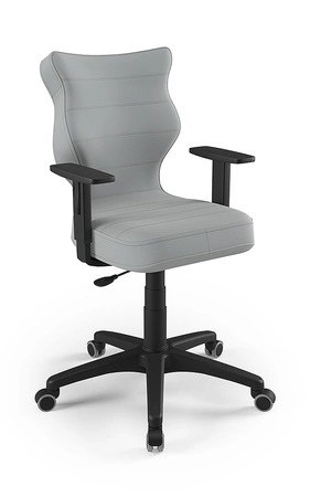 Krzesło do biurka Duo szary popiel dopasowane do wzrostu 159-188 cm ergonomiczne krzesło obrotowe z regulowanymi podłokietnikami
