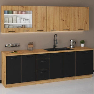 Zestaw mebli kuchennych Monza 260 cm niepowtarzalny styl szafek dopasuje się do kuchni urządzonej w każdym stylu