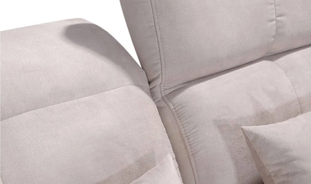 Narożnik z funkcją spania Laredo miodowy prawostronny komfortowy i stylowy narożnik rozkładany z pojemnikiem na pościel