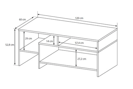 Stolik kawowy Elma biały / dąb grandson nowoczesny design mebla obrzeża stolika wykończone specjalną okleiną ABS